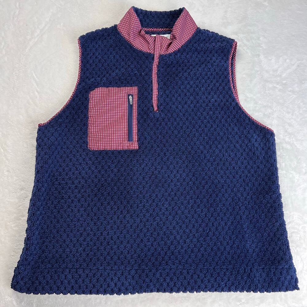 Peter Millar Women's Sherpa Navy Blue 1/4 zip Vest Size XL
